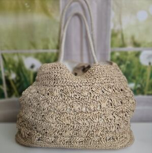 House of Harlow 1960 Woven Raffia Tote Bag – Neutral